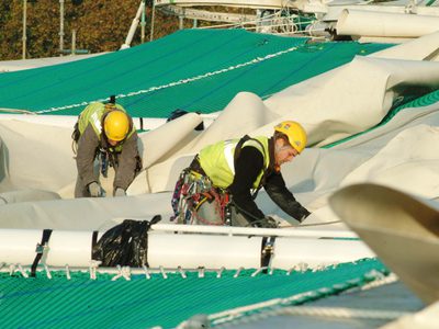 Replacement fabric canopy at Lord’s Cricket Ground